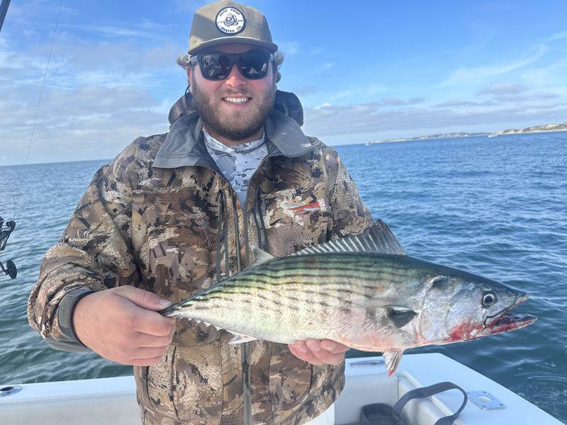 Angler with a bonito caught off Cape Cod