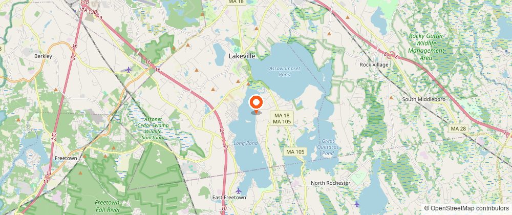 Map showing the location of Assawompset Pond