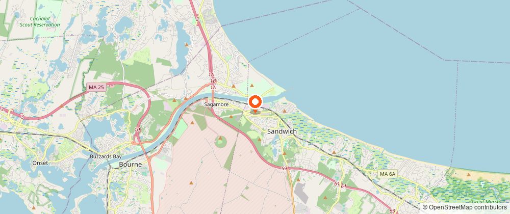 Map showing the location of Cape Cod Canal