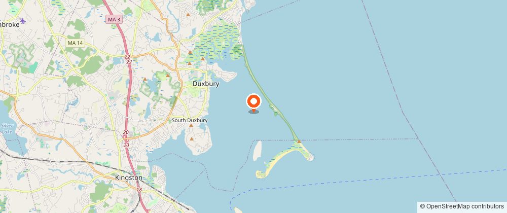 Map showing the location of Duxbury Beach & the Gurnet