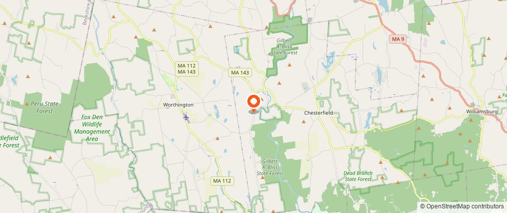 Map showing the location of the EB Westfield (Chesterfield Gorge)