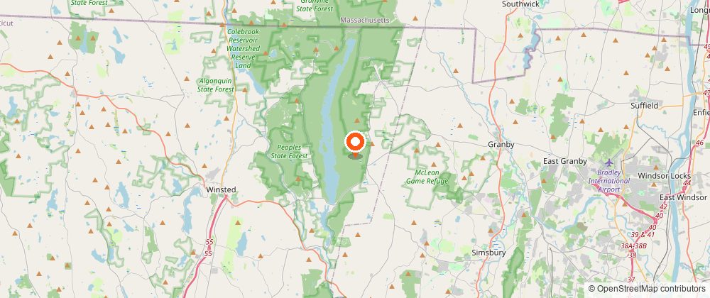 Map showing the location of the Farmington River