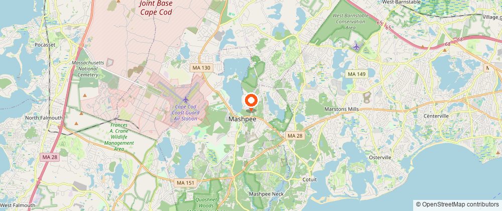Map showing the location of Mashpee-Wakeby Pond