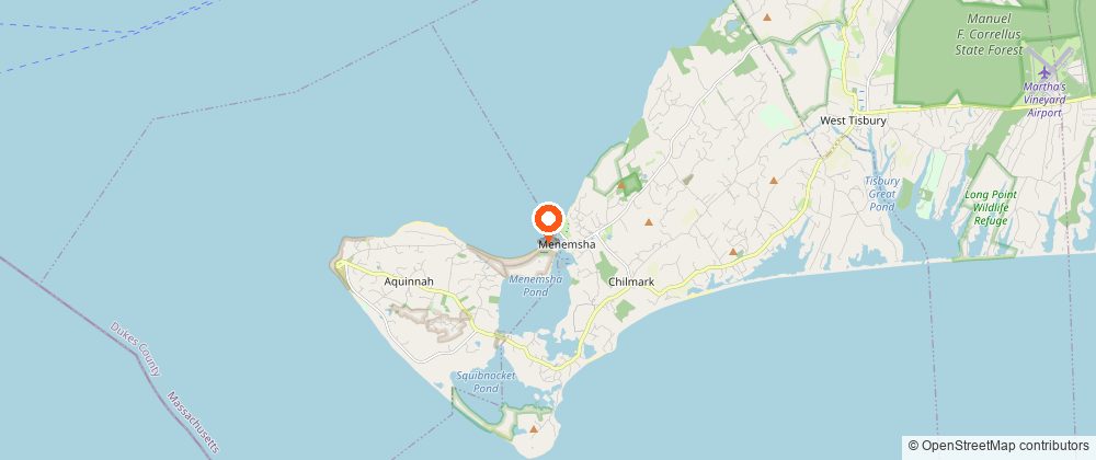 Map showing the location of Menemsha, Squibnocket & Devil's Bridge