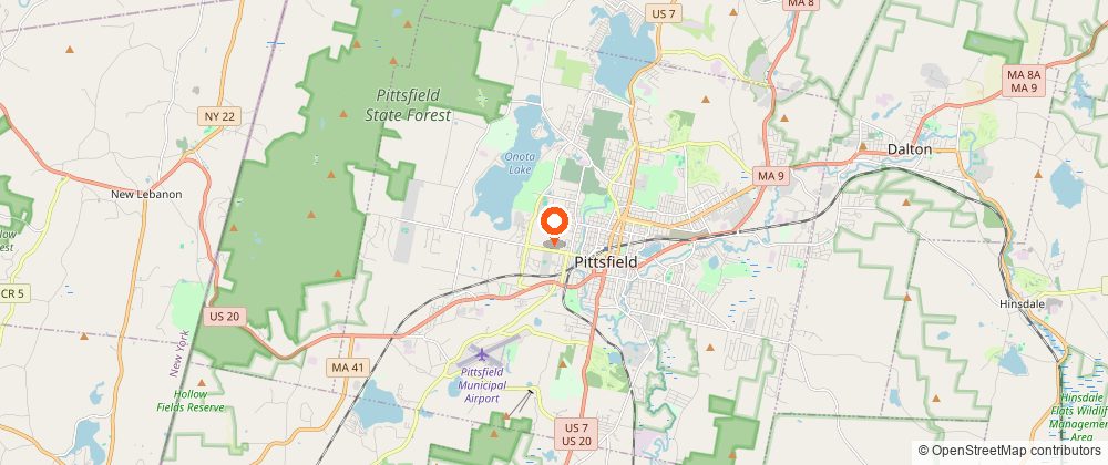 Map showing the location of Onota Lake
