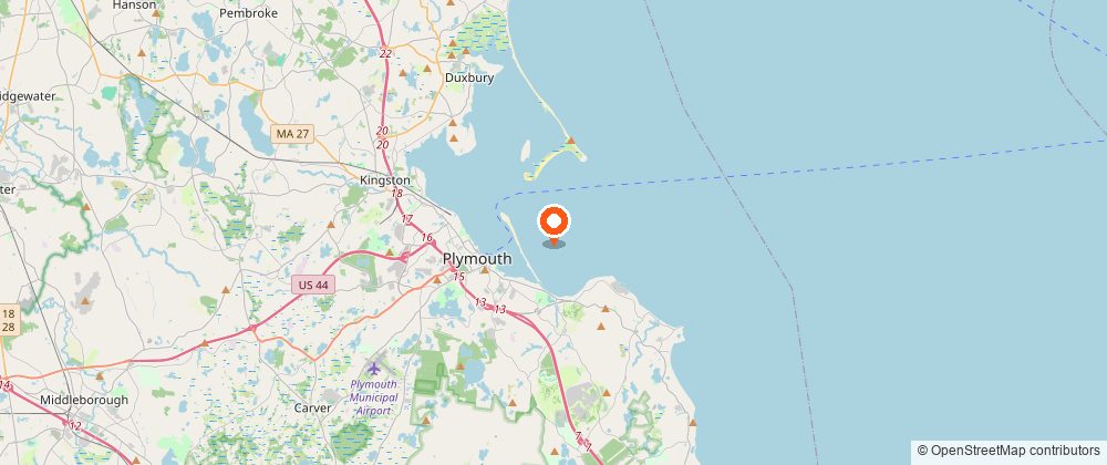 Map showing the location of Plymouth & Duxbury Bay