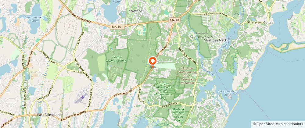 Map showing the location of the Quashnet River