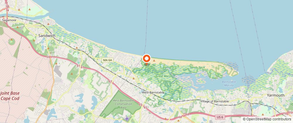Map showing the location of Sandy Neck