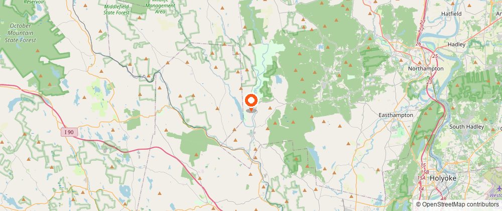 Map showing the location of the Westfield River