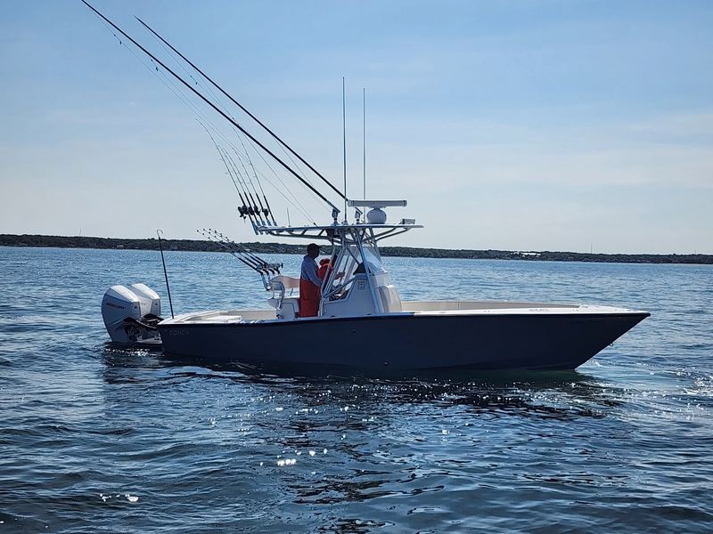 Beautiful day fly fishing aboard the Conch 27 Bon Temps